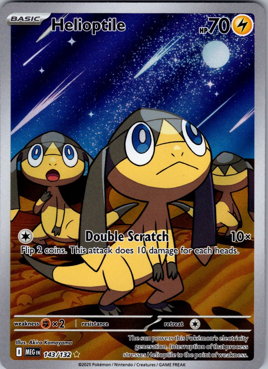 Helioptile 143/132 Illustration Rare Mega Evolution Pokemon Holo Near Mint