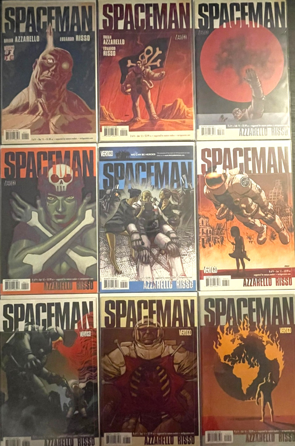 Spaceman Comic Lotto di (9) - #1-9 NM Set Completo DC Vertigo 2011 Eduardo Risso