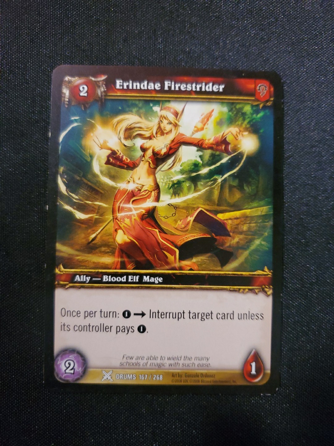 Erindae Firestrider Drums 167/268 Common World Of Warcraft WOW TCG Card NM '