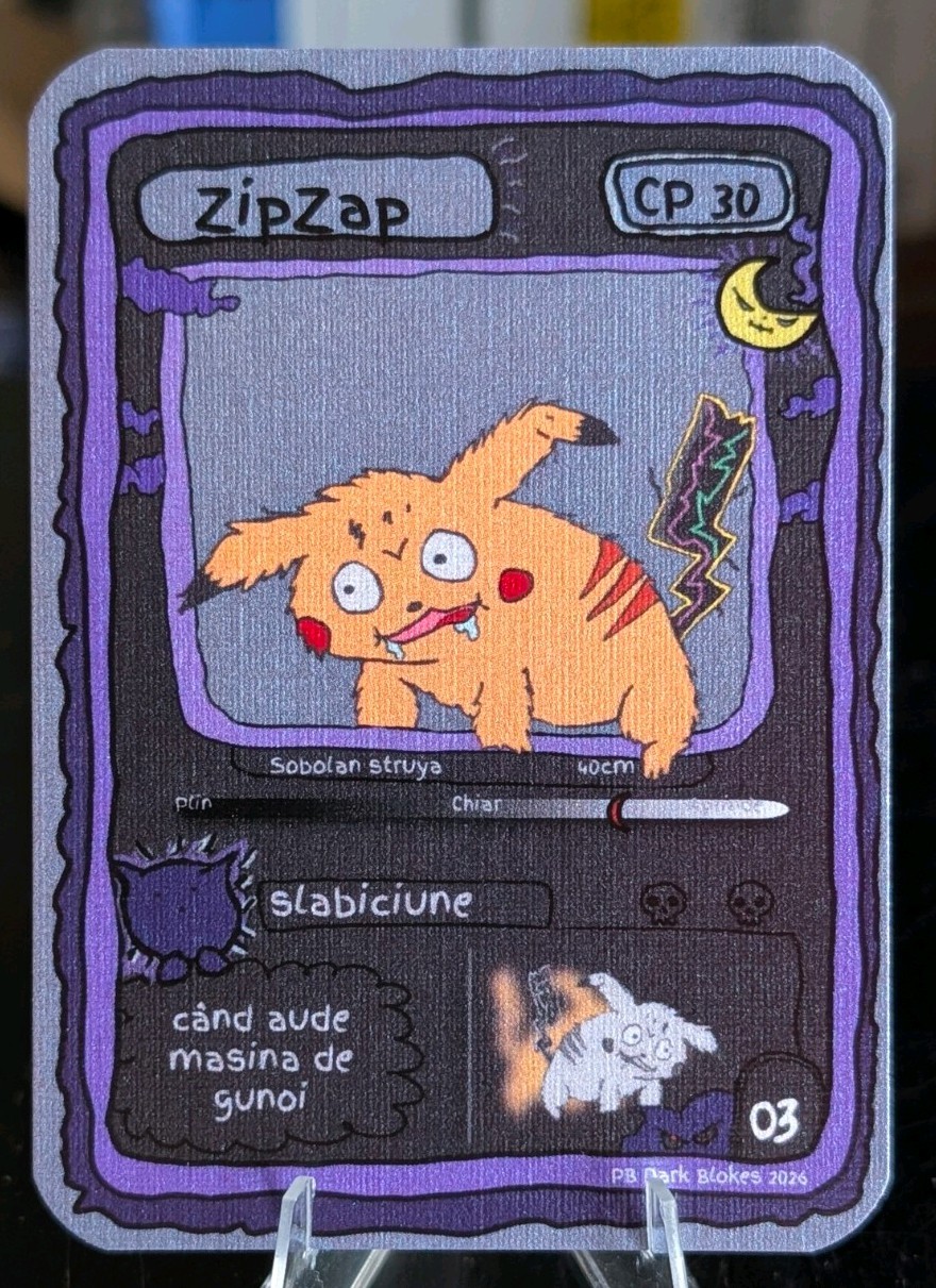 ZipZap (Picachu) Fan Art Trading Card di PokeBloke rara vedi foto