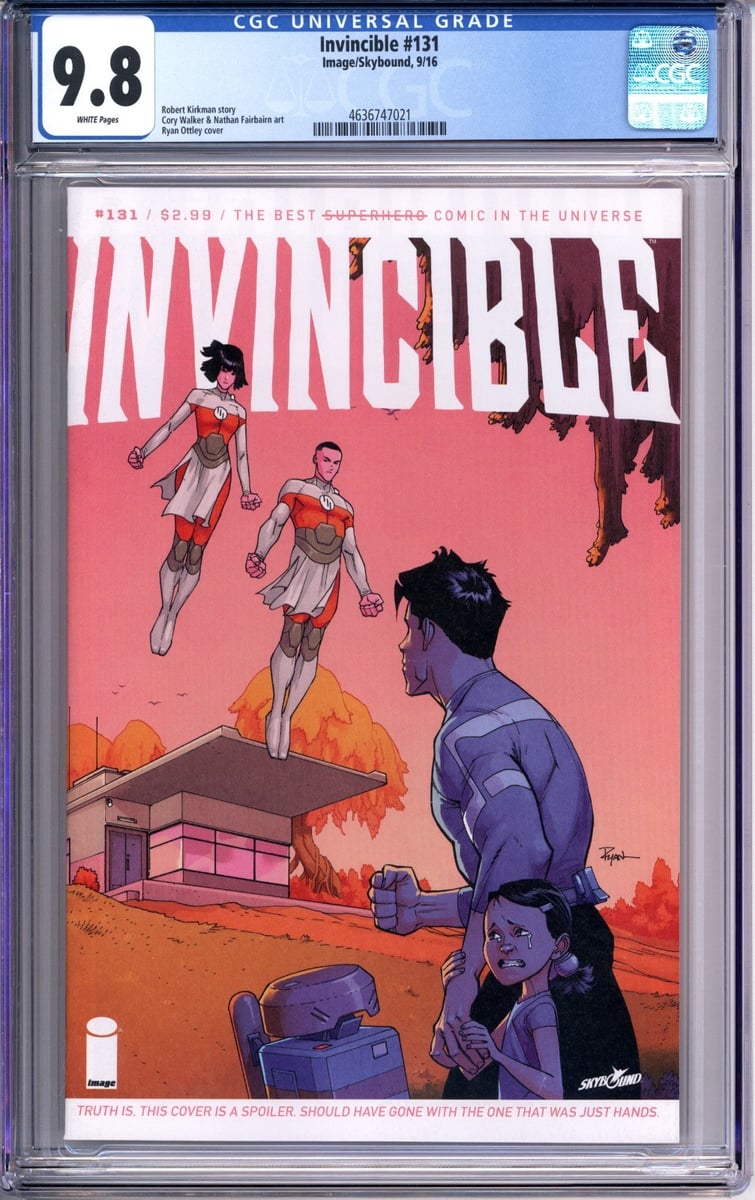 Invincible 131 CGC 9,8 NM MT quasi nuovo pagine bianche Image comics 4636747021