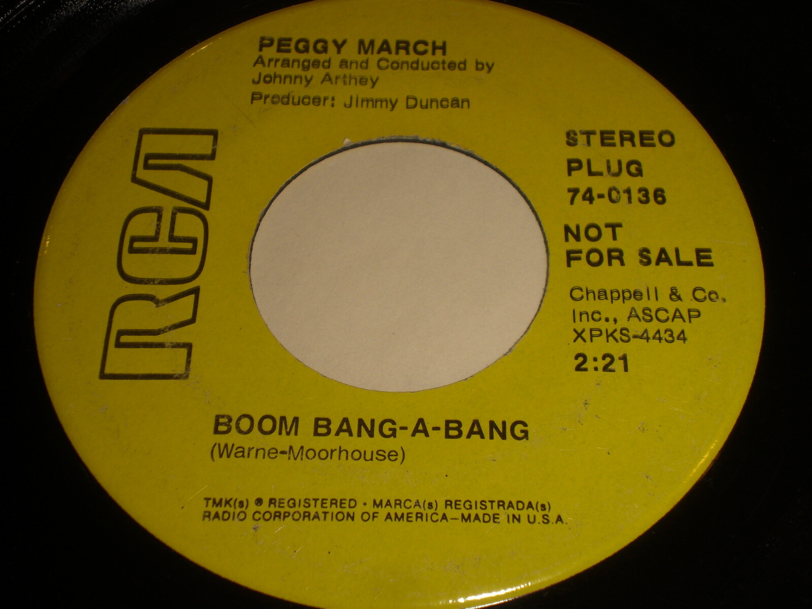 Peggy March: Boom Bang-A-Bang / Lilac Skies 45 - RCA