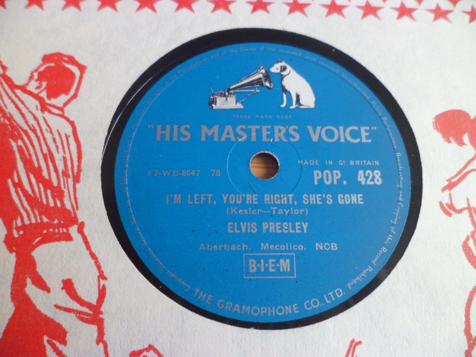 ELVIS PRESLEY: I'M LEFT YOU'RE RIGHT SHE'S GONE 1957 HMV 78RPM STUNNING EX++