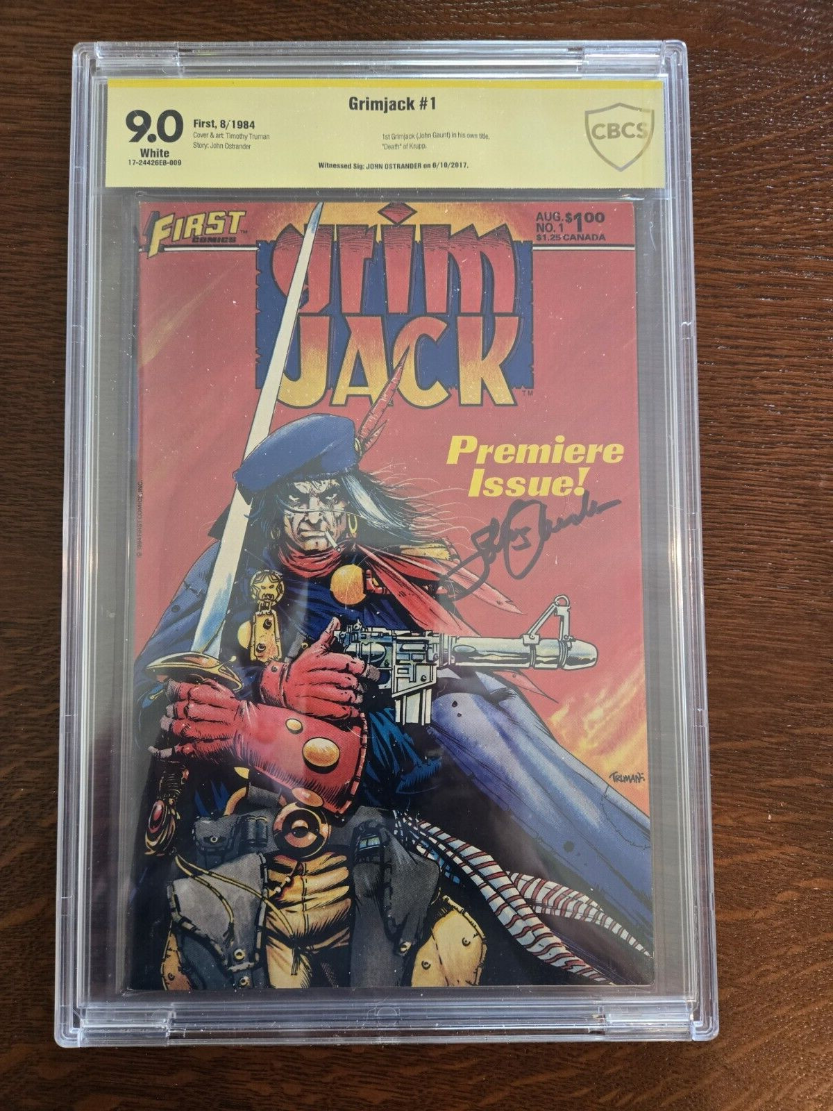 Grimjack #1 CBCS SS 9.0 1984 First Comics Premiere Issue SIGNED John Ostrander
