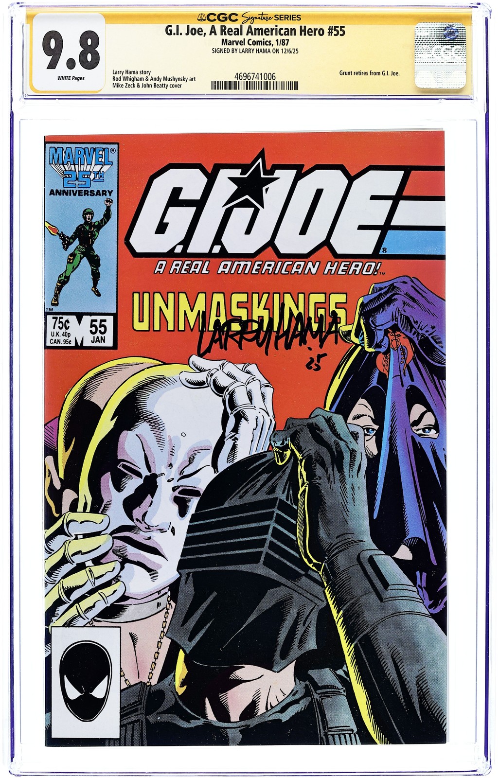 GI Joe A Real American Hero #55 CGC 9.8 SS Hama 1987 4696741006