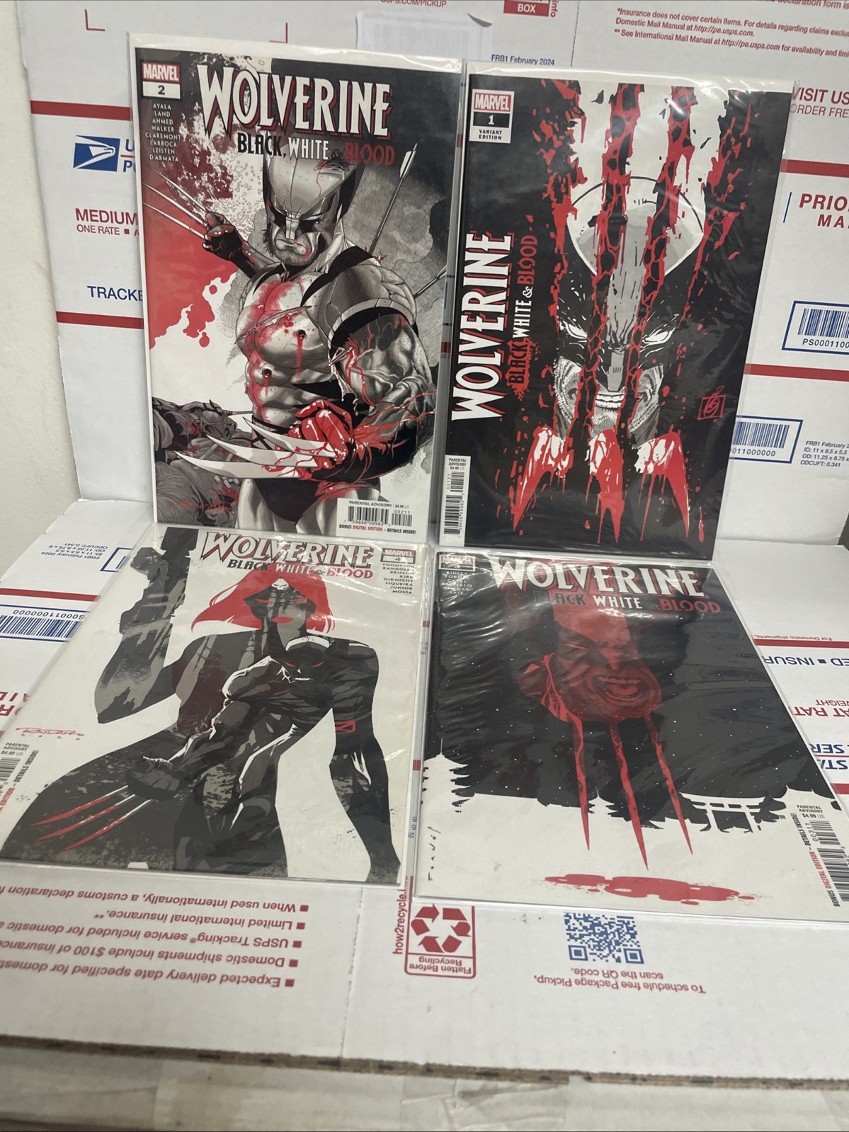Wolverine Black, White & Blood #1 2 3 & 4 #1-4 set completo - quasi nuovo