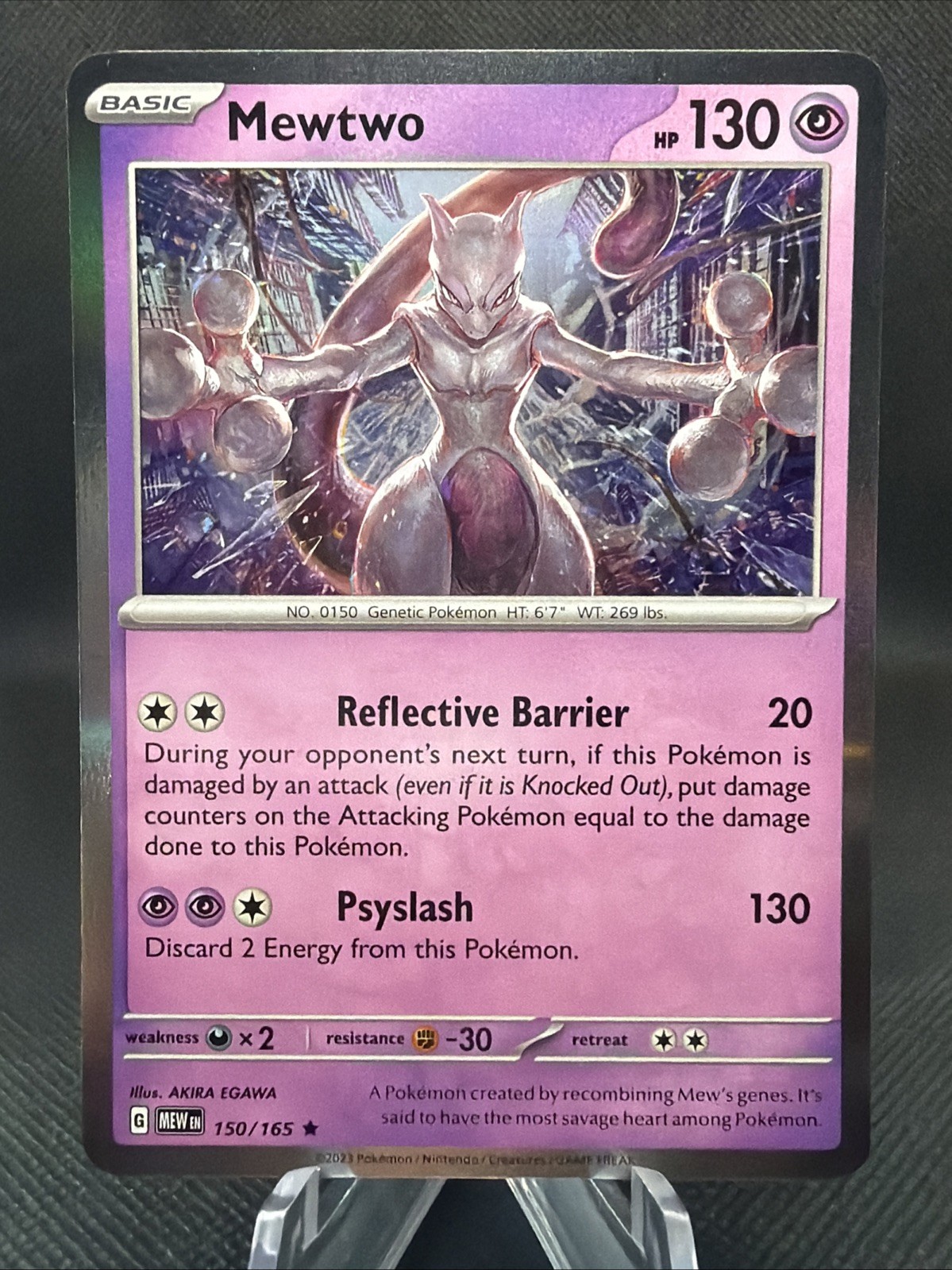 150/165 Mewtwo Holo Pokémon TGC Scarlatto e Viola mai giocato