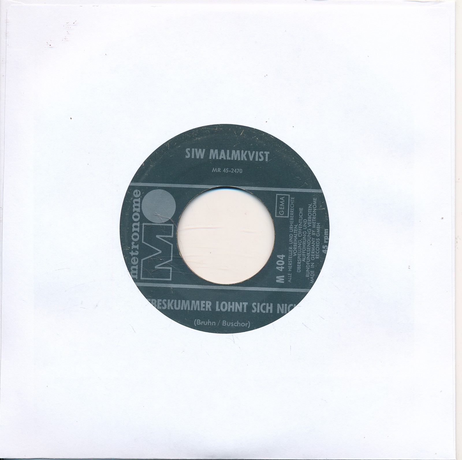 Liebeskummer lohnt sich nicht - Siw Malmkvist - LC Single 7" Vinyl 289/11