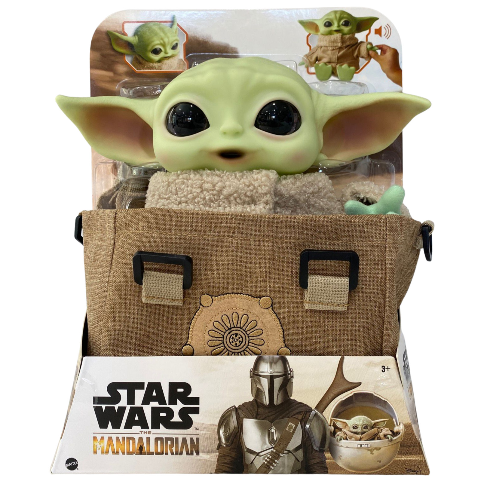 STAR WARS MANDALORIAN THE CHILD BABY YODA 11" TALKING PLUSH IN SATCHEL,Grogu.