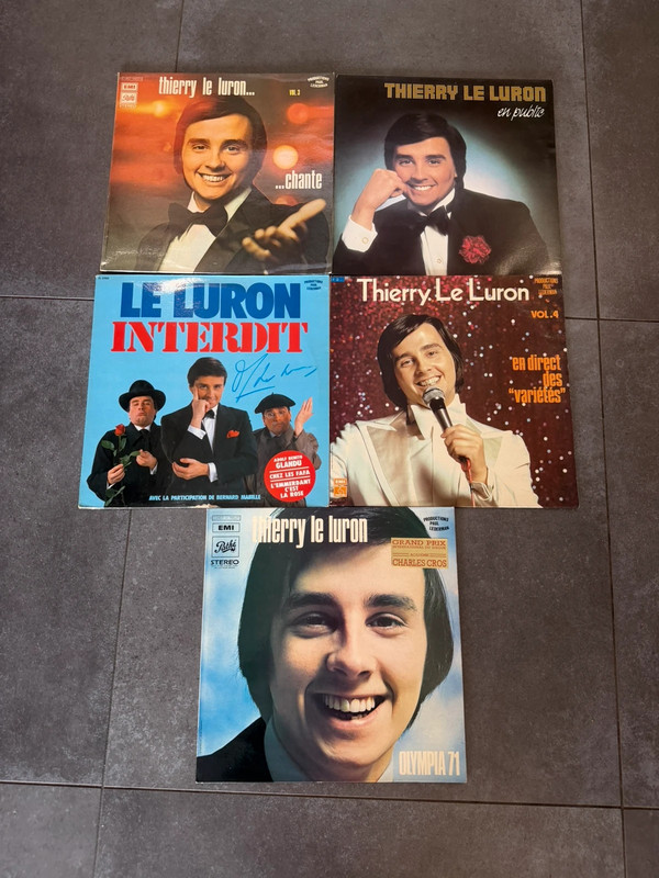 Lot de 5 vinyles 33 tours Thierry le luron