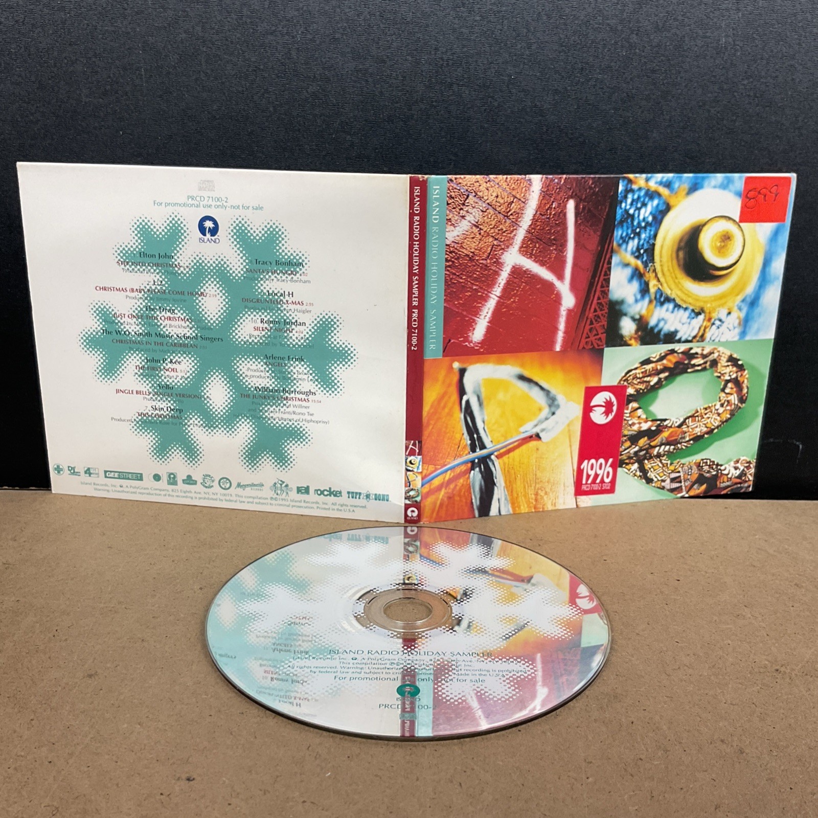 Island Records 1996 Promo Christmas Radio Sampler CD U2 Yello Elton John Holiday