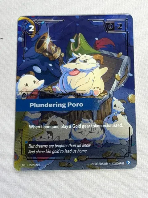 Riftbound Plundering Poro Overnumbered Unleashed League of Legends Card Game