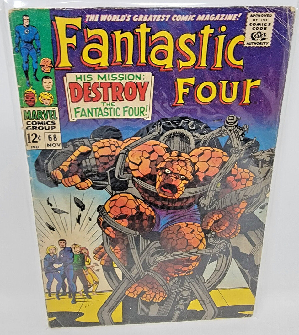 FANTASTIC FOUR #68 PENSATORE PAZZO E ASPETTO CRISTALLO *1967* 4.0