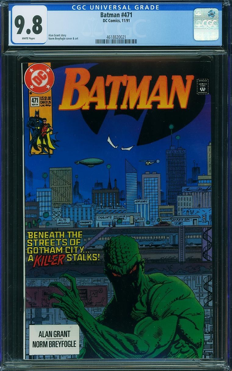 Batman 471 CGC 9.8 NM-MT Pagine Bianche Killer Croc Norm Breyfogle DC 1991