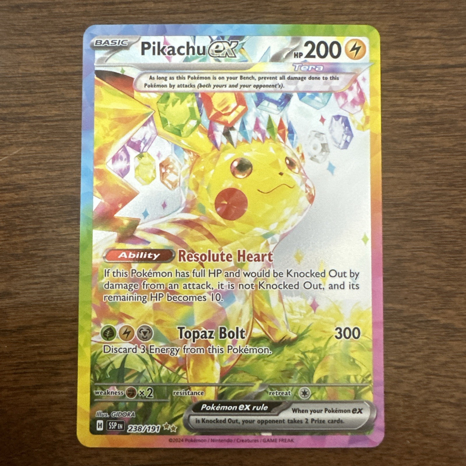 Pikachu ex 238/191 Sv08: Surging Sparks Holo