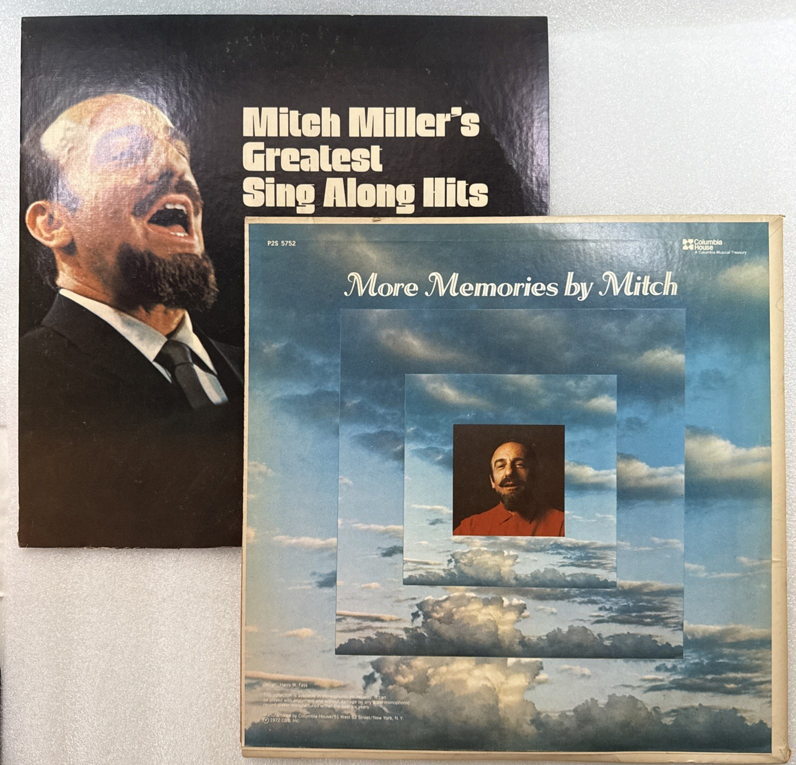 LOT-OF-2 Mitch  Miller LPs: Greatest Sing-A-Long Hits, More Memories, Moonlight
