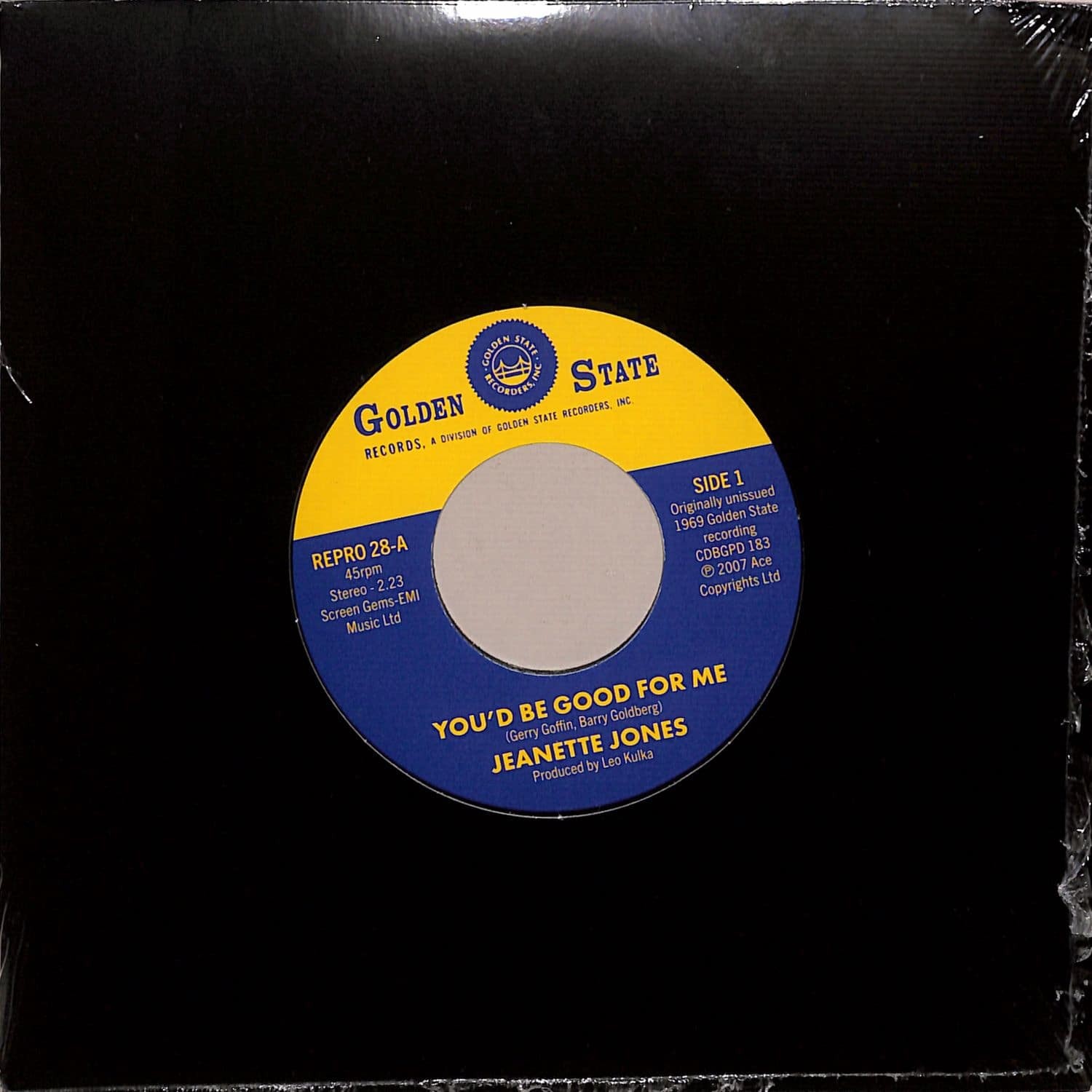 Jeanette Jones / YOU D BE GOOD FOR ME / CUT LOOSE (7 INCH) / Ace Records / REPR