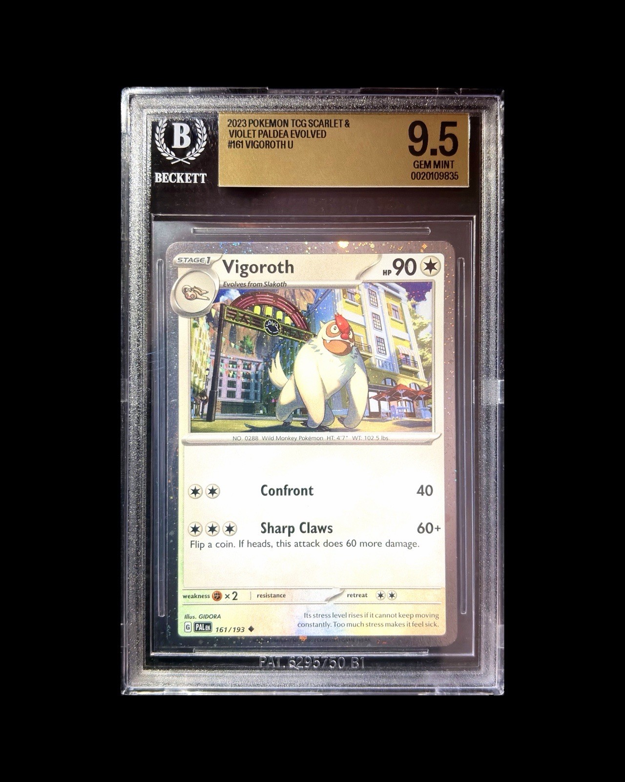 Pokemon PAL 161/193 - Triple Whammy Vigoroth Cosmos Holo - BGS 9.5 - Pop 1
