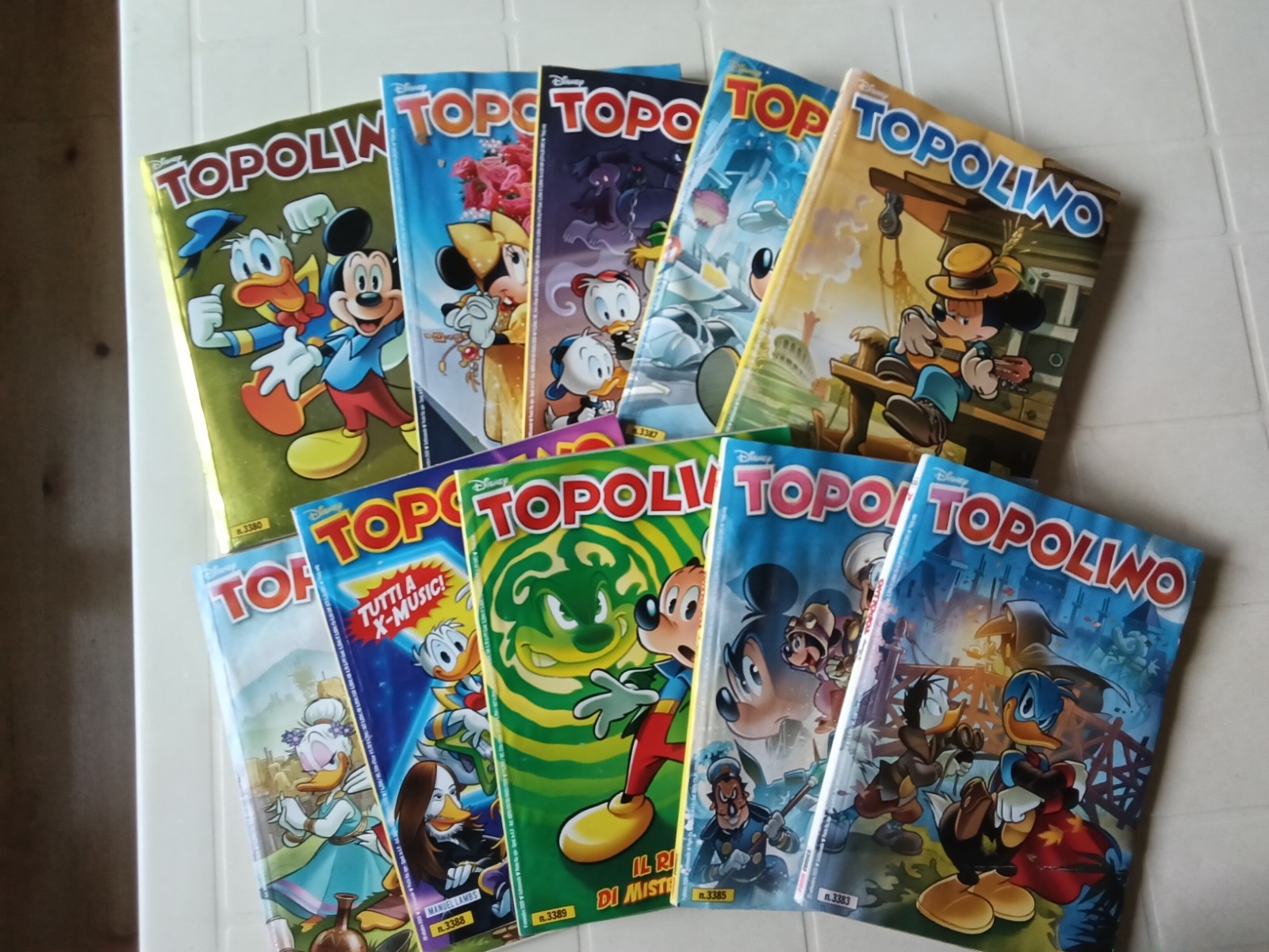 Topolino a 0,30 l'uno - lotto di 10 numeri dal 3380 al 3389