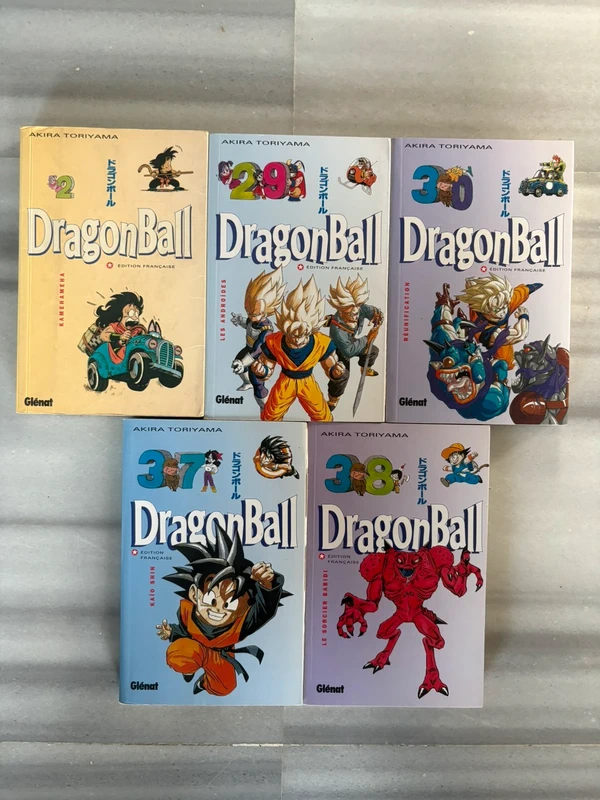 Lot de 5 Mangas Dragon Ball Édition Française Glénat 2, 29, 30, 37, 38