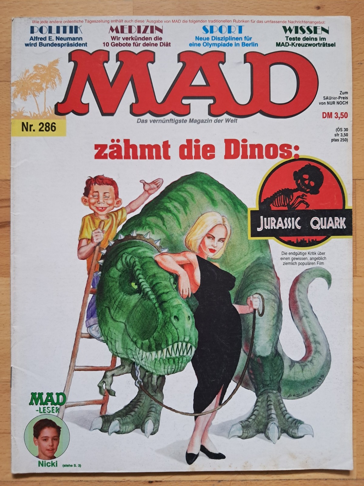 MAD tedesco n.286 - Z1-2 COMICHEFT originale BSV satira Alfred E.Neumann