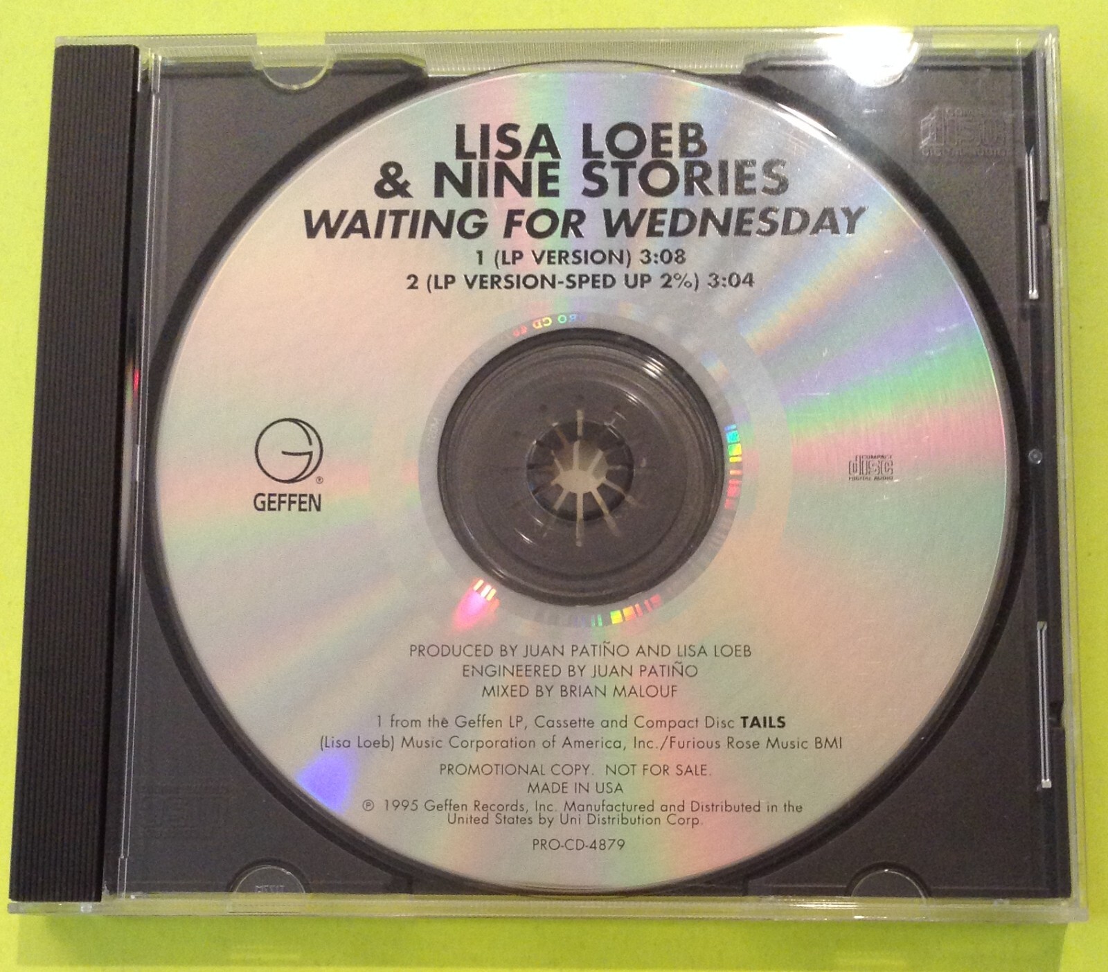 Lisa Loeb Rare 2-Track 1995 Promo CD Single Waiting For Wednesday PRO-CD-4879