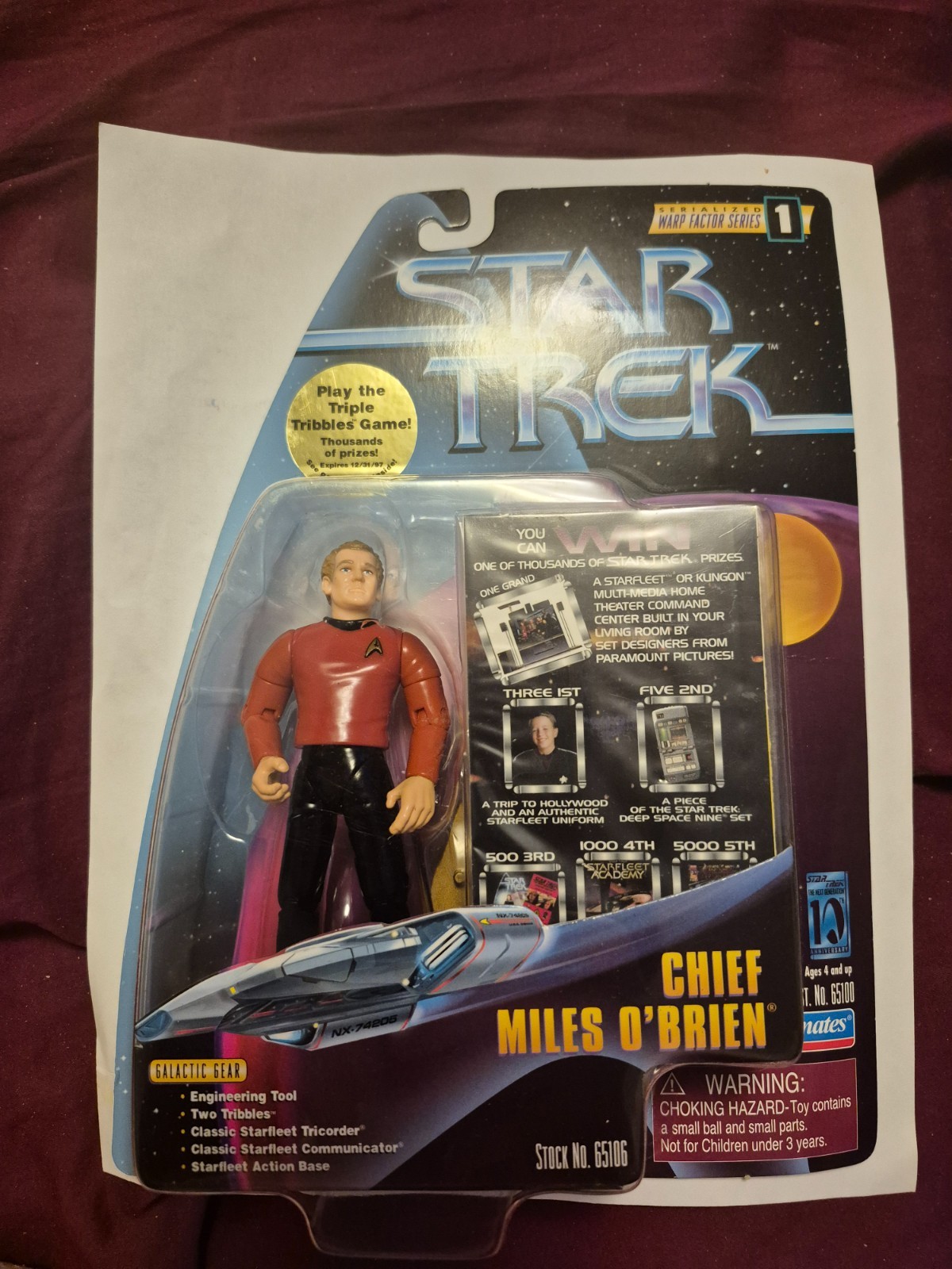 Star Trek Chief Miles O'Brien Deep Space 9 DS9 Warp Factor Series 1 Playmates