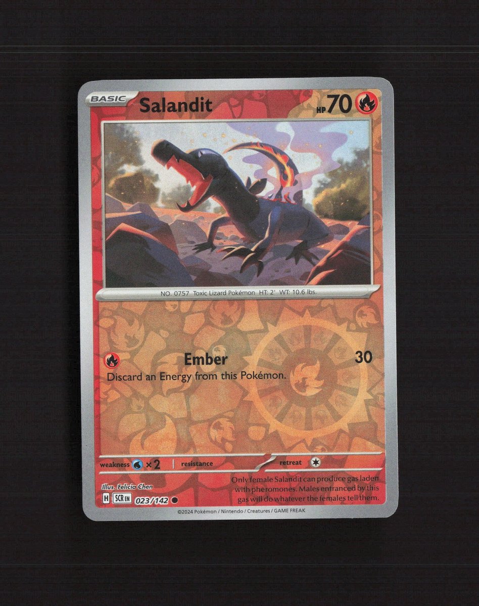 Carta Pokemon Salandit 023/142 Corona Stellare Reverse Holo LP+