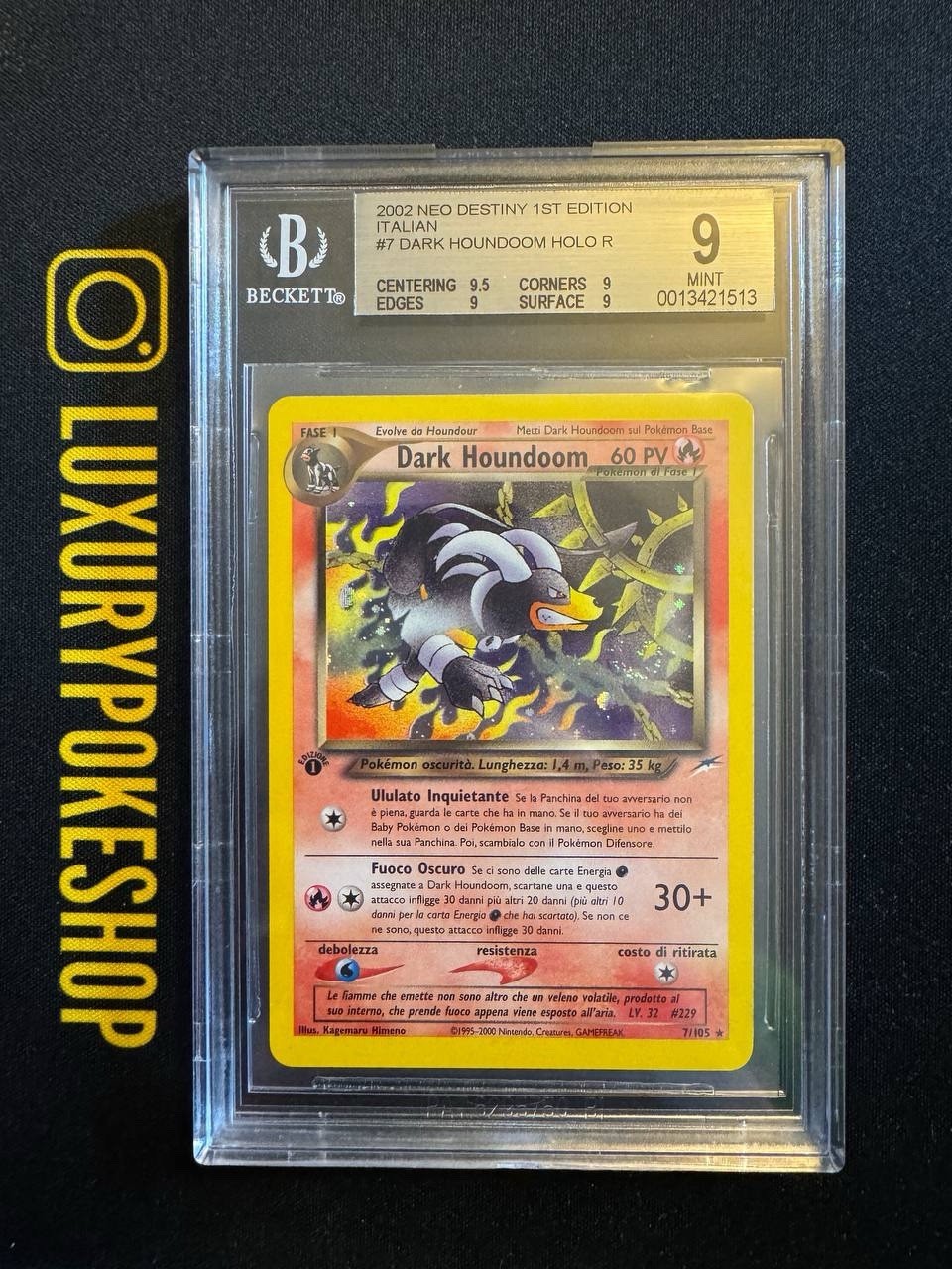 Carta Card Pokemon Dark Houndoom Neo Destiny Prima Edizione ITA BGS 9 MINT POP 1