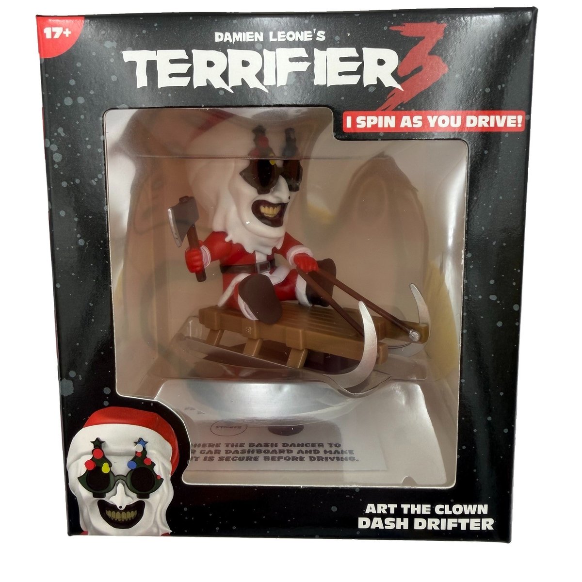 Terrifier 3 Art the Clown Dash Drifter Giocattolo Movimento 360° NATALE SLITTA NUOVO jeep