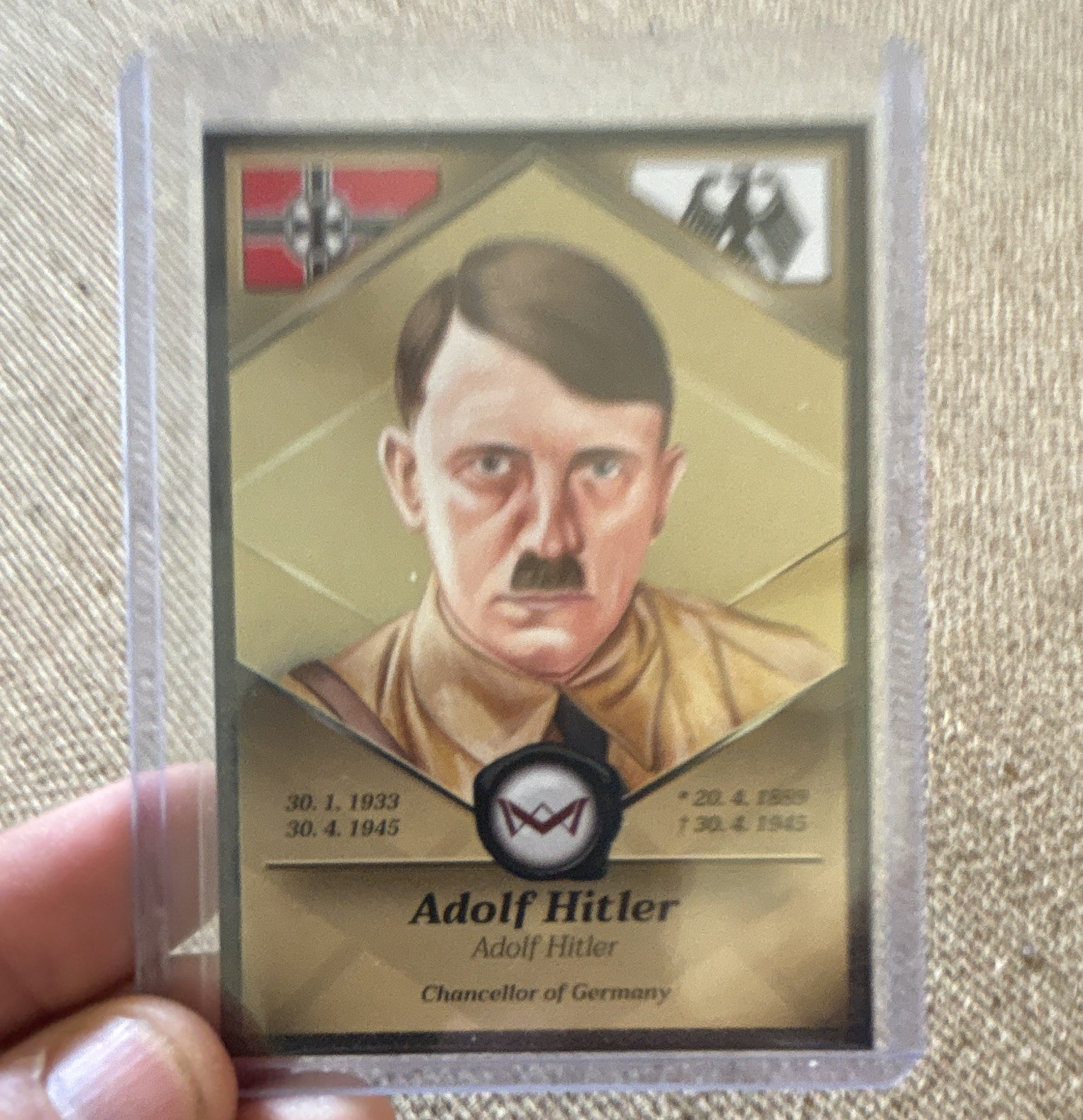 Monarchi del Mondo Adolf Hitler Trading Card con video QR code. Rarissimo.