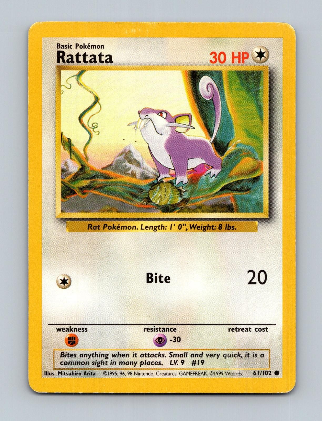 Rattata 61/102 Common MP Set Base Illimitato Mitsuhiro Arita