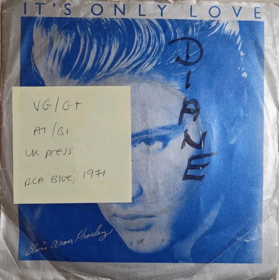 Elvis Presley It's Only Love / Beyond The Reef Vinyl Record 7" VG/G+ RCA 4 1980