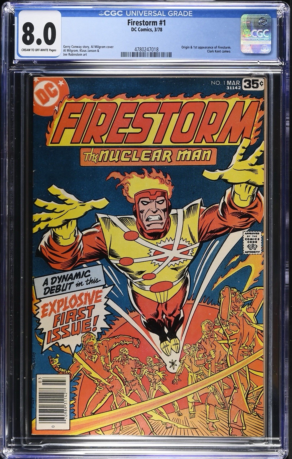 Firestorm #1 1978 CGC 8.0 prima apparizione Firestorm Clark Kent cameo DC Comics