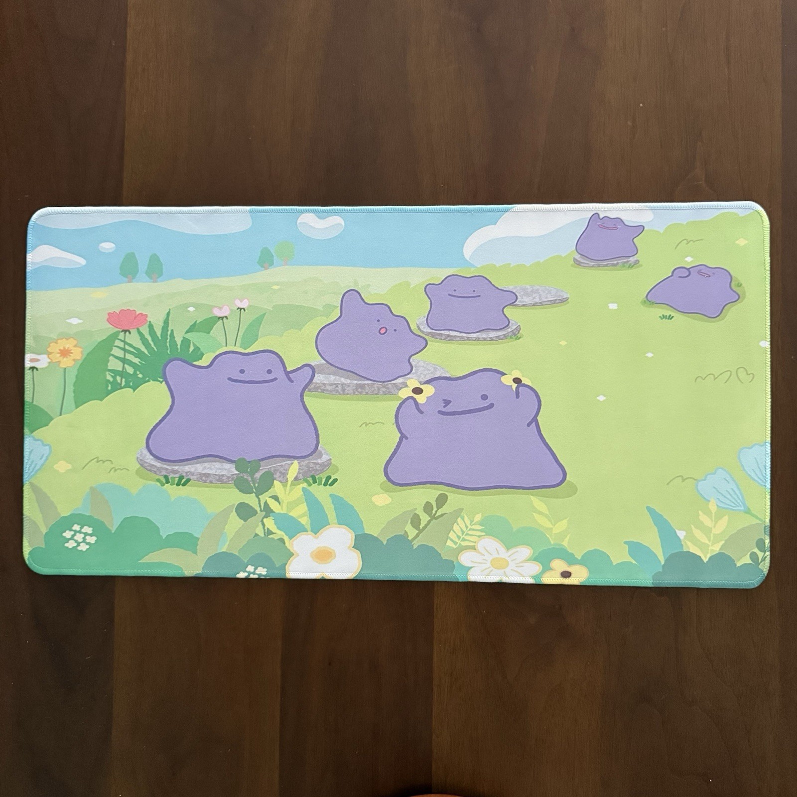 Tappetino da gioco Pokemon tappetino da scrivania gioco da tavolo tappetino da gioco di TCG Ditto Flowers Field
