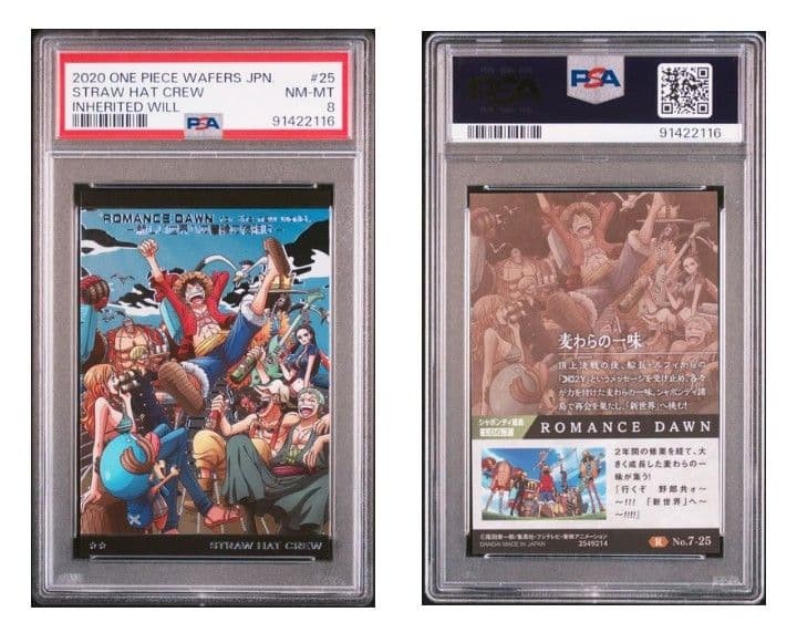 Cappello di paglia PSA8 One Piece Wafer Card Crew #25 Strong World quasi nuovo-MT