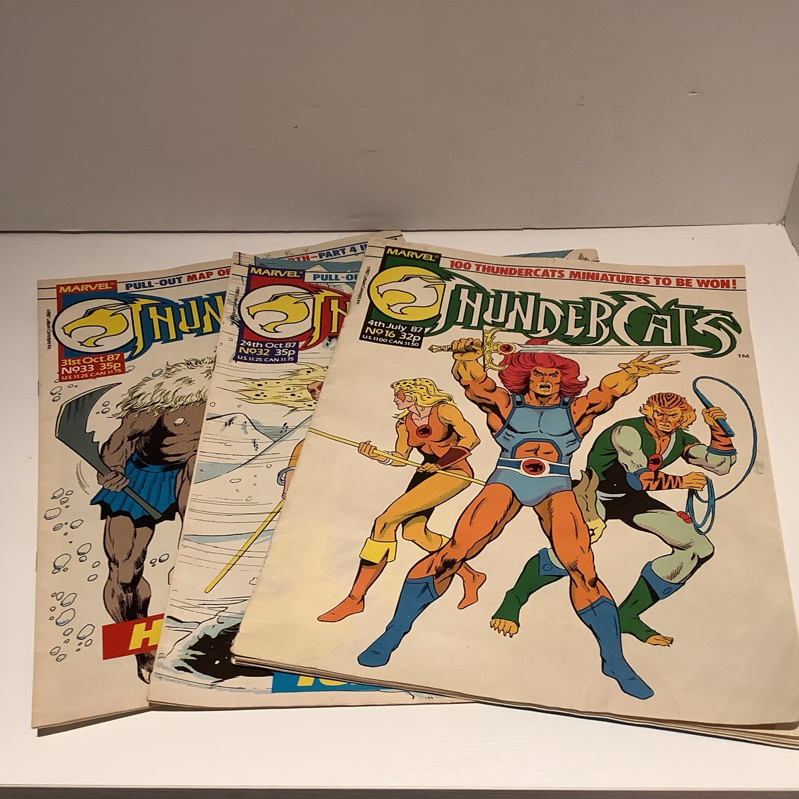 Thundercats Vintage 1987 Marvel UK Comics Issues 16, 32 & 33