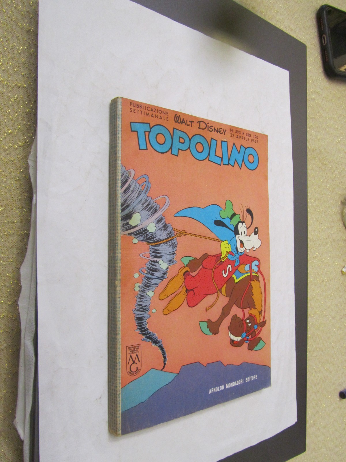 TOPOLINO ORIGINALE N. 595 - PRIVO  DI BOLLINO  (ANNO 1967) -   OTTIMO