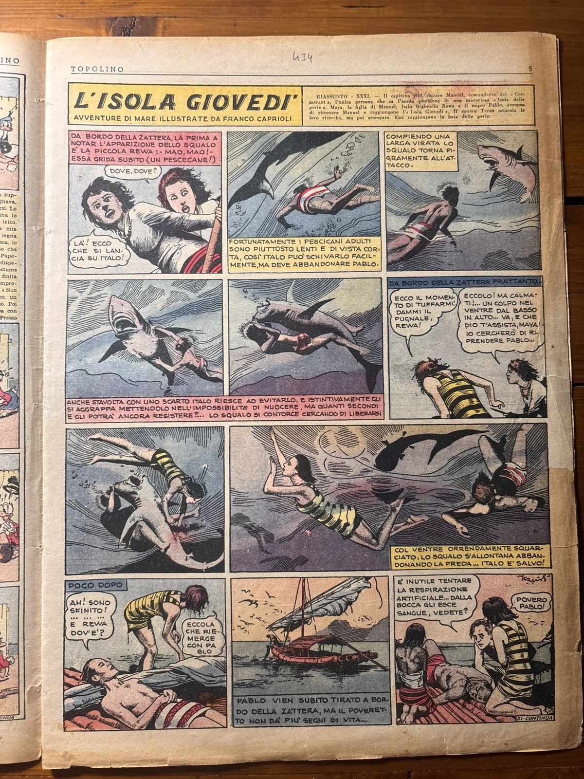 TOPOLINO GIORNALE 434 originale Mondadori 1941 