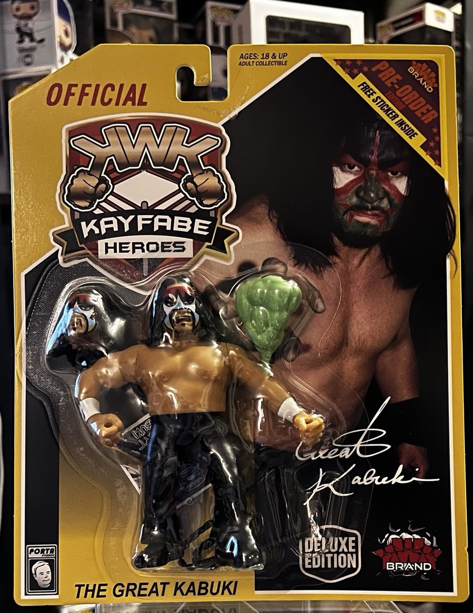 KWK Kayfabe Heroes The Great Kabuki Deluxe Yellow Card Edition Action Figure