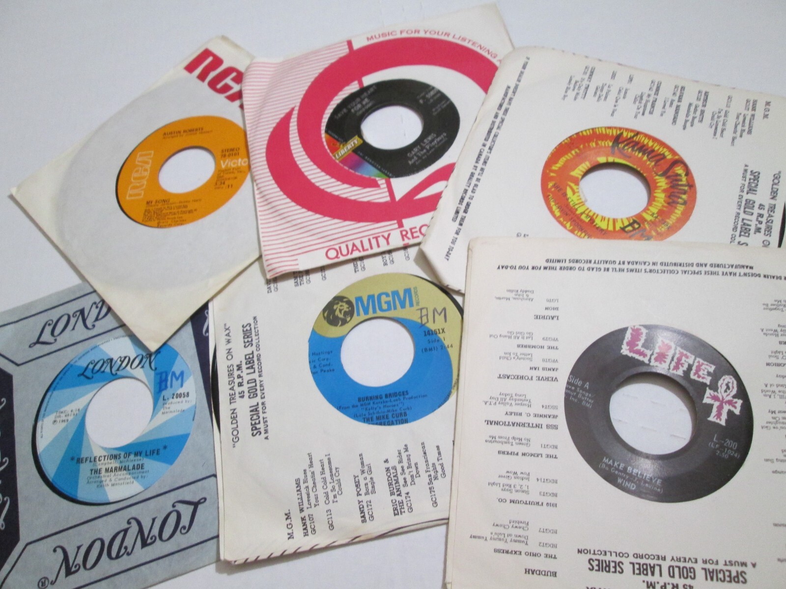 6 Canada PRESSINGS 45 LOT VINYL NM MARMALADE LOVIN SPOONFUL AUSTIN ROBERTS WIND