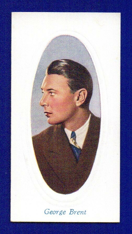 GEORGE BRENT 1936 GODFREY PHILLIPS SCHERMO IN RILIEVO STELLE #38 NRMT ANGOLI ACUTI