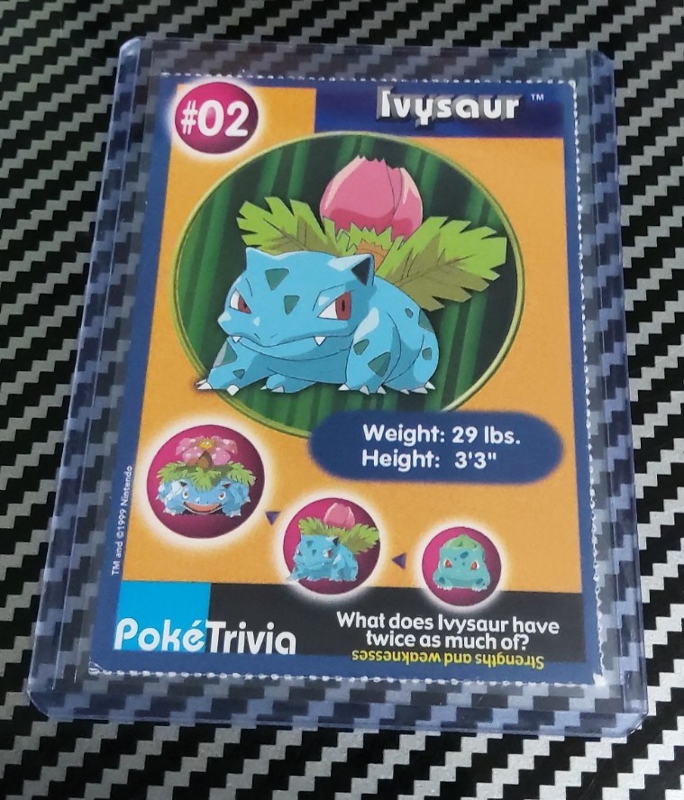 LP Ivysaur Traforato #02 Pokemon Burger King Poketrivia Originale 1999
