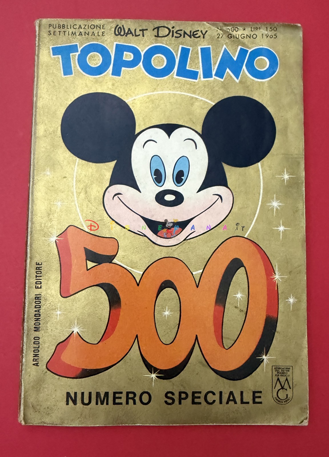 ⭐ TOPOLINO libretto N. 500 - Disney Mondadori 1965 - DISNEYANA.IT ⭐