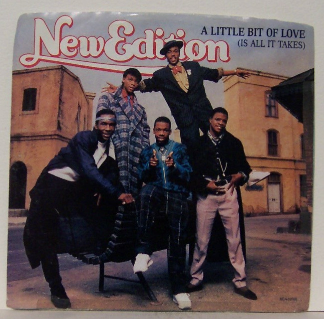 NEW EDITION - A LITTLE BIT OF LOVE / SNEAKIN' AROUND - 1986 7" 45rpm RECORD w/PS