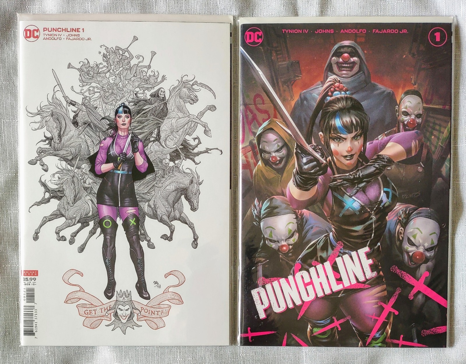 Due Punchline #1 Ottieni il Punto! Frank Cho, variante Derek Chew, DC 2020 quasi nuovo/M