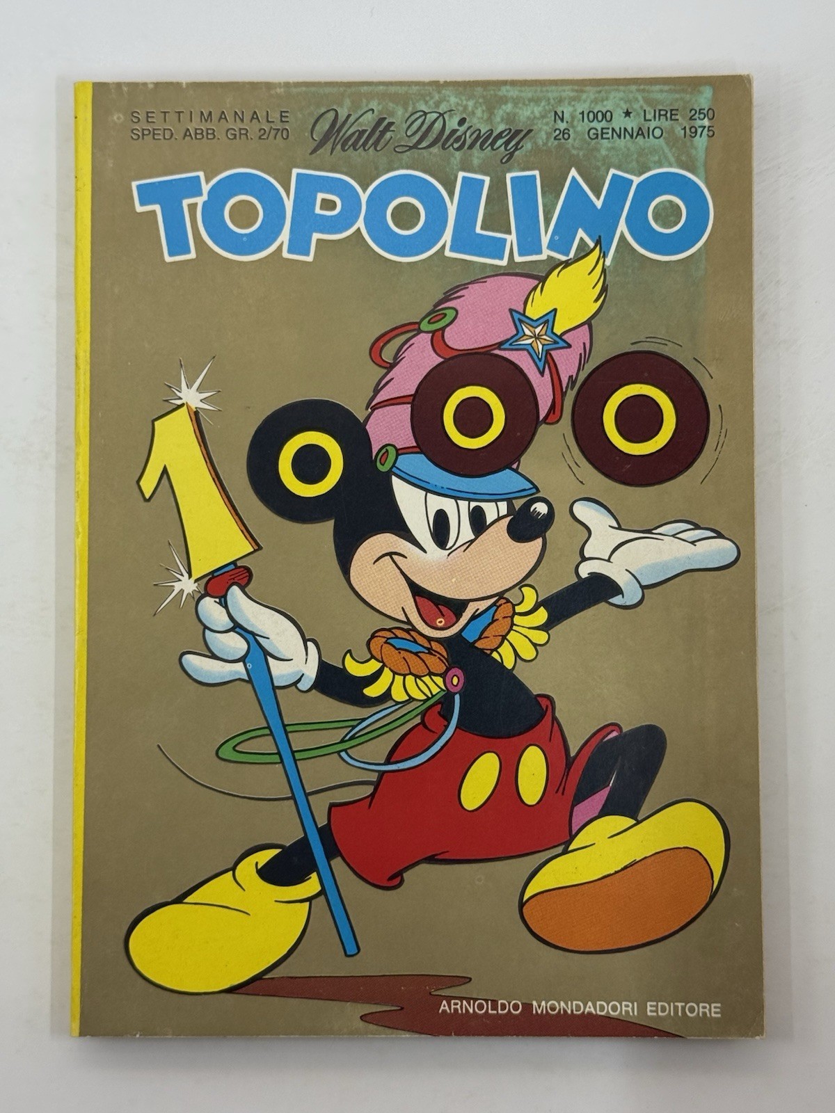TOPOLINO - N. 1000 con BOLLINO e CEDOLA ABBONAMENTO! - GIOCHI NON SVOLTI! - 1975