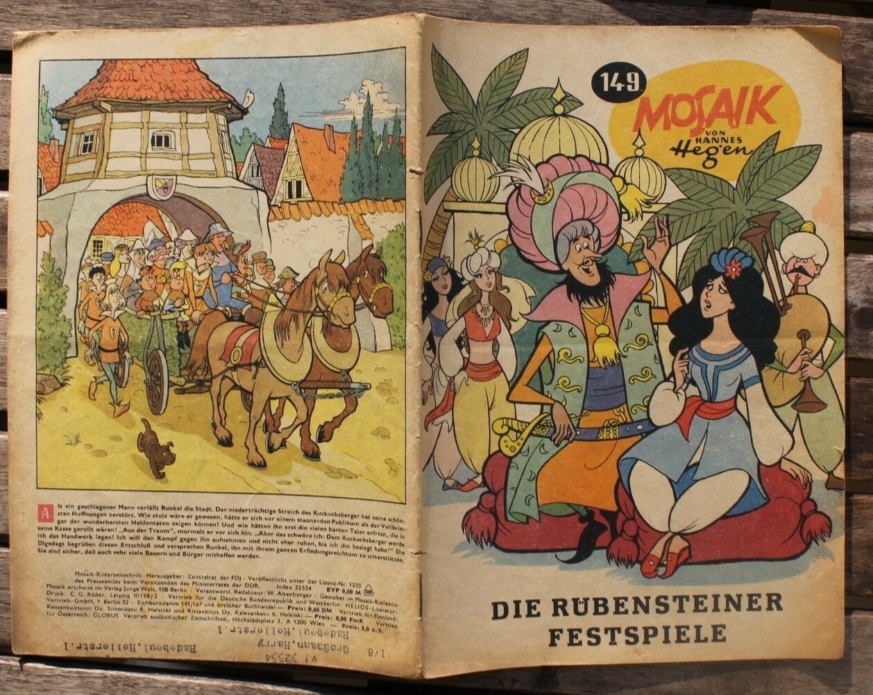 Originale Mosaico Hannes Hegen No. 149 La Rübensteiner Festival Aprile 1969 Z.2