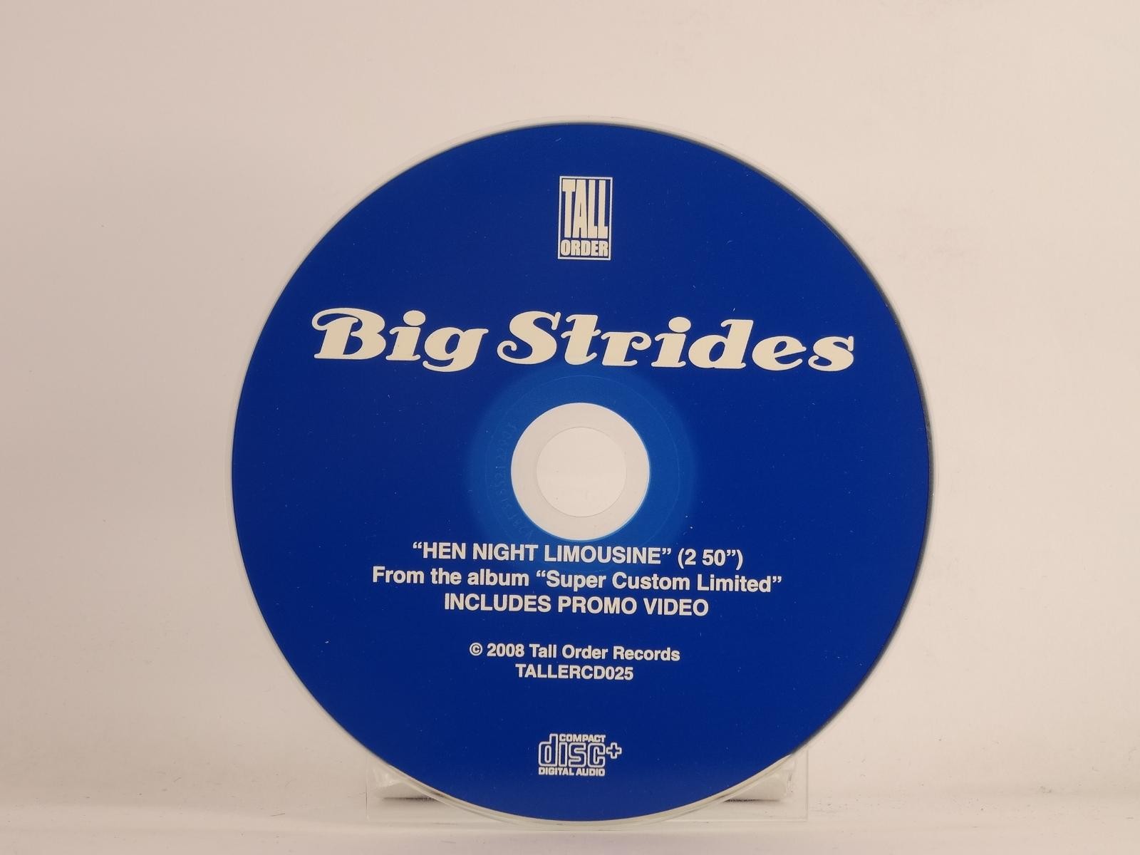 BIG STRIDES HEN NIGHT LIMOUSINE (F26) 1 Track Promo CD Single plus Plastic Sleev