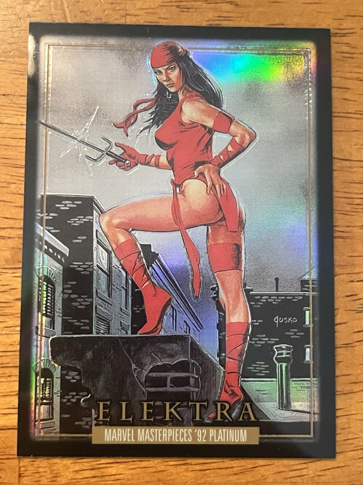 2024 Marvel Masterpieces '92 Platinum VIP BLACK ACHIEVEMENT Elektra #VIP-9
